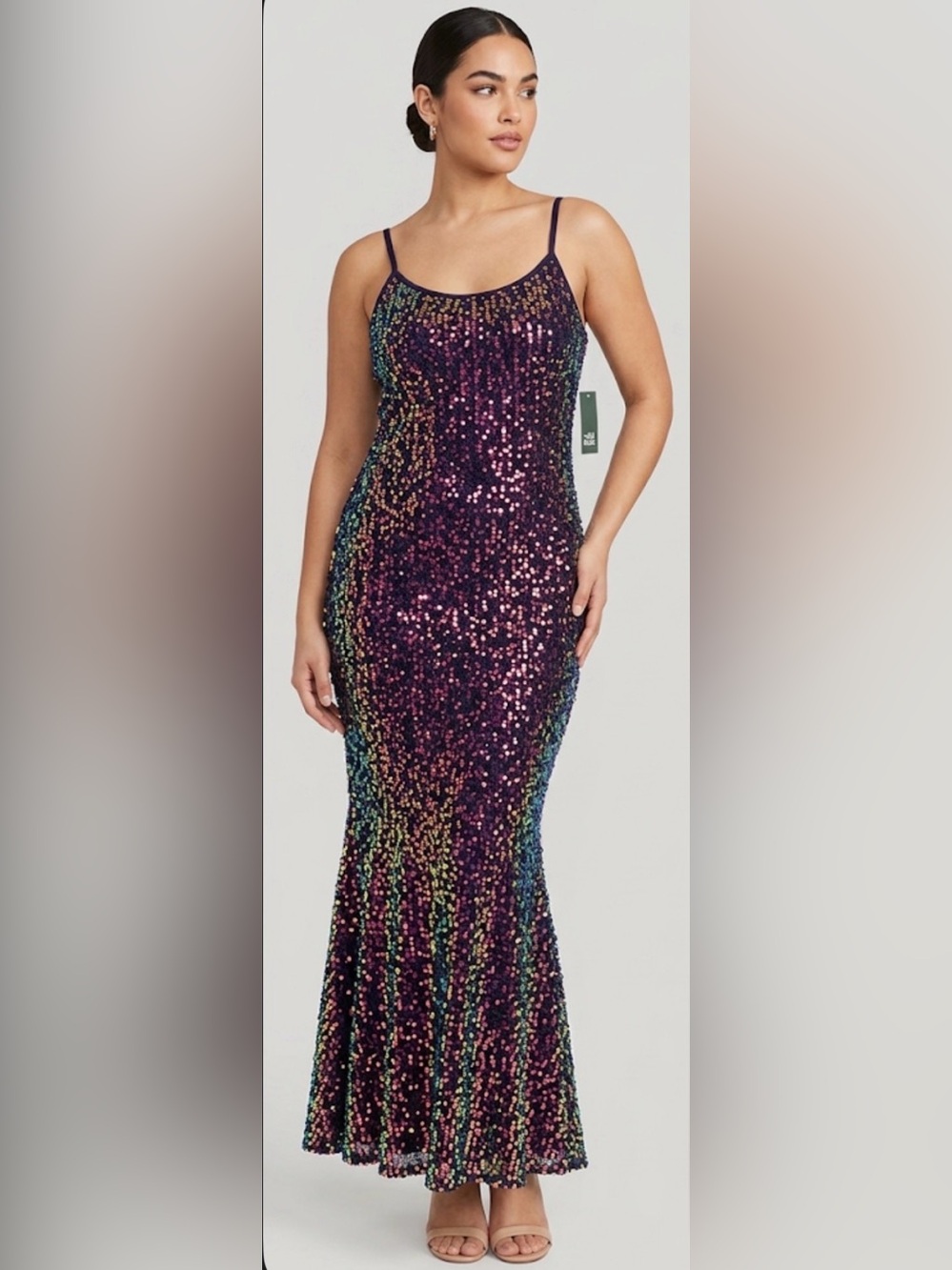 wild fable Purple Iridescent Sequin Maxi Dress